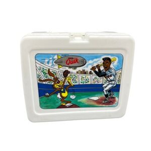 Vintage Nestle Quik Baseball Plastic‎ Lunch Box 1980s Collectible